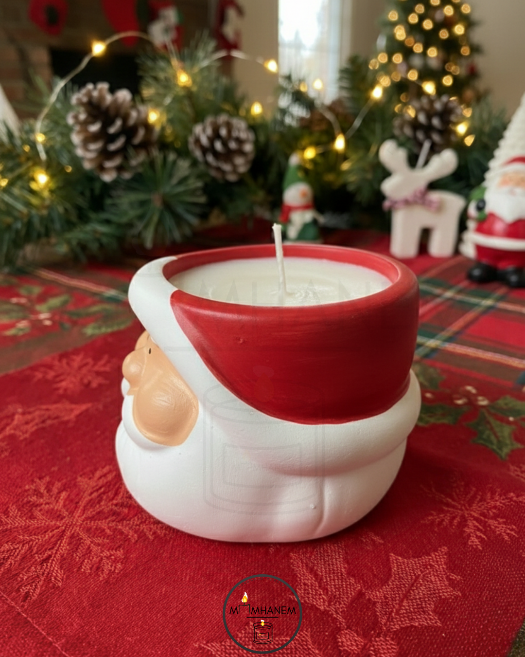 “El Yapımı Noel Baba Yılbaşı Mumu – Doğal Dekoratif Yeni Yıl Hediyesi”