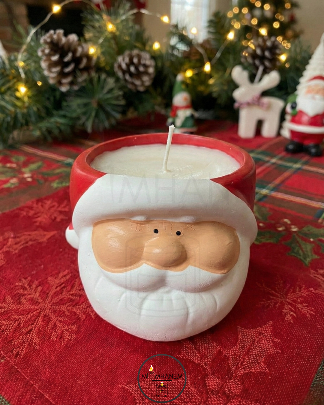 “El Yapımı Noel Baba Yılbaşı Mumu – Doğal Dekoratif Yeni Yıl Hediyesi”