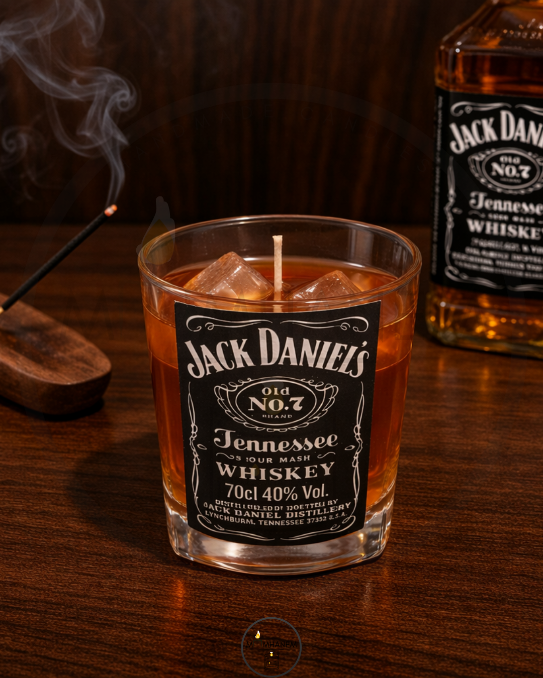 Jack Daniel’s Viski Bardağı Mum – El Yapımı Dekoratif Kokulu Mum